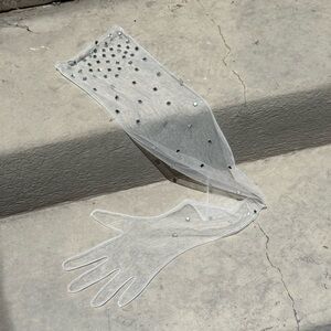 💎 Sheer Rhinestone Opera Gloves 💎